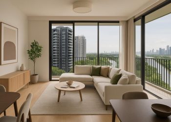 Modern 3-bedroom apartment exterior at River Modern, ideal property investment for Singapore families