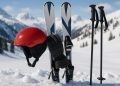 Skier demonstrating safe techniques on snowy slope to minimize injury risk while skiing